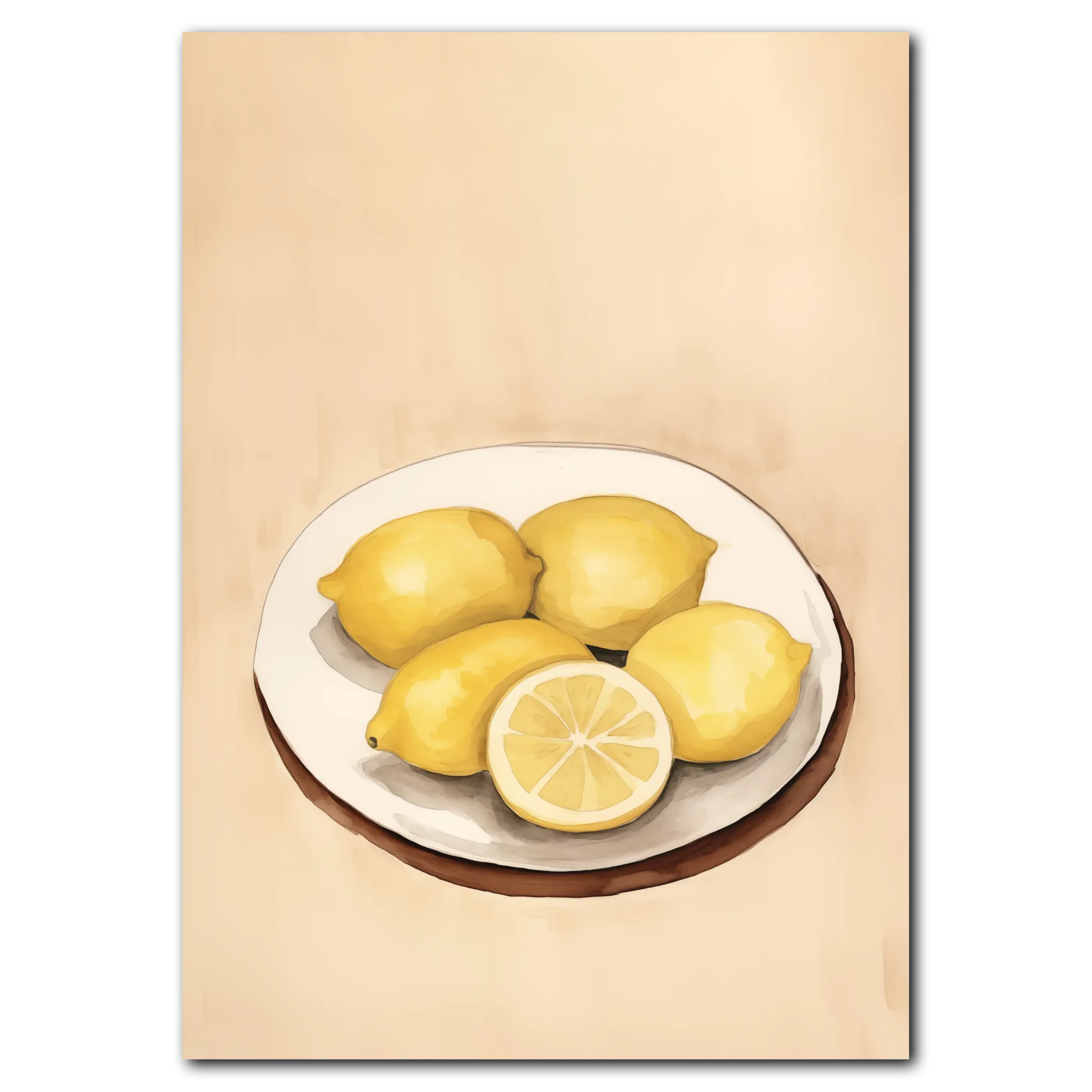 Citrusdrømme Plakat 50x70 cm (B2) / Egetræ