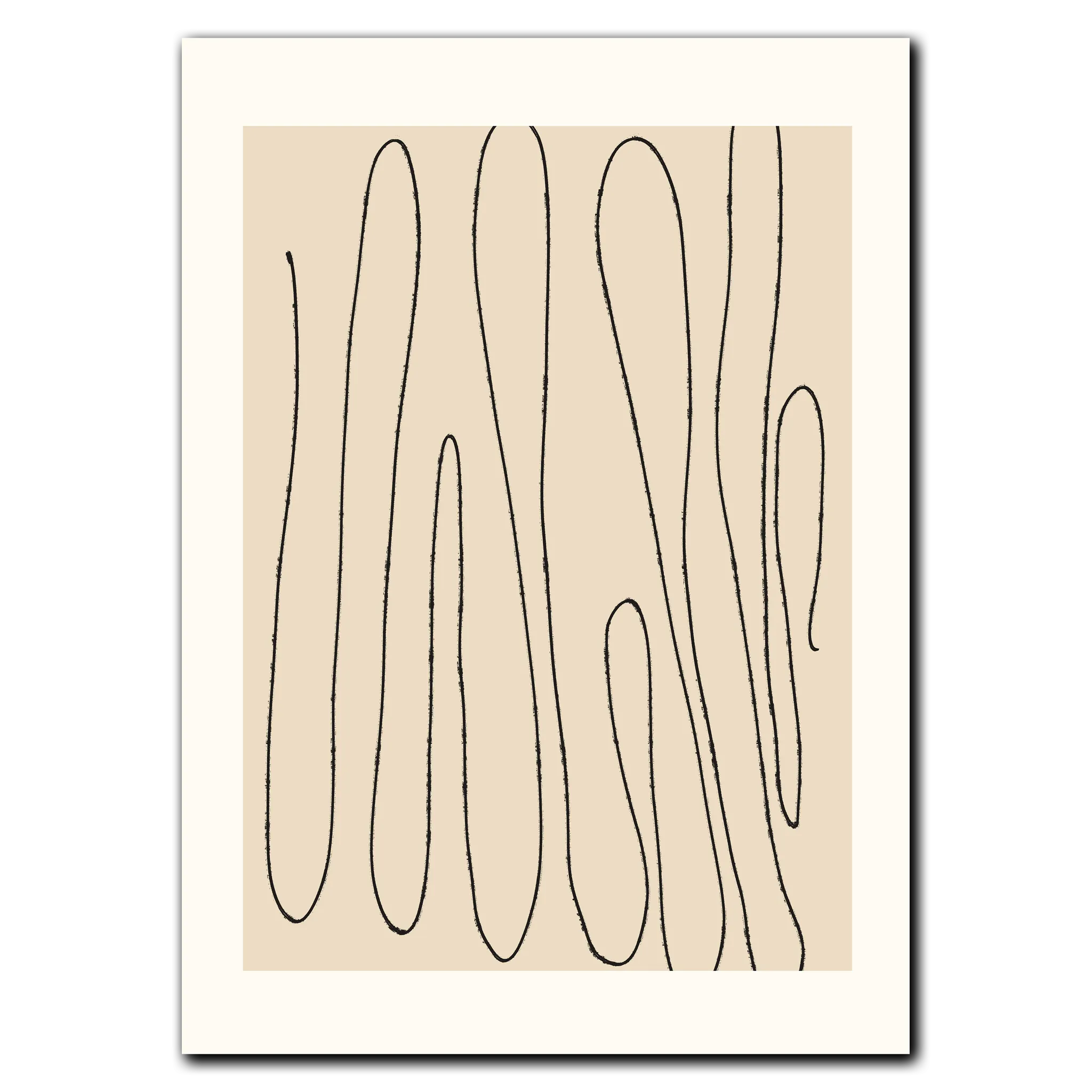 Fluid Lines Plakat 21x30 cm (A4) / Egetræ