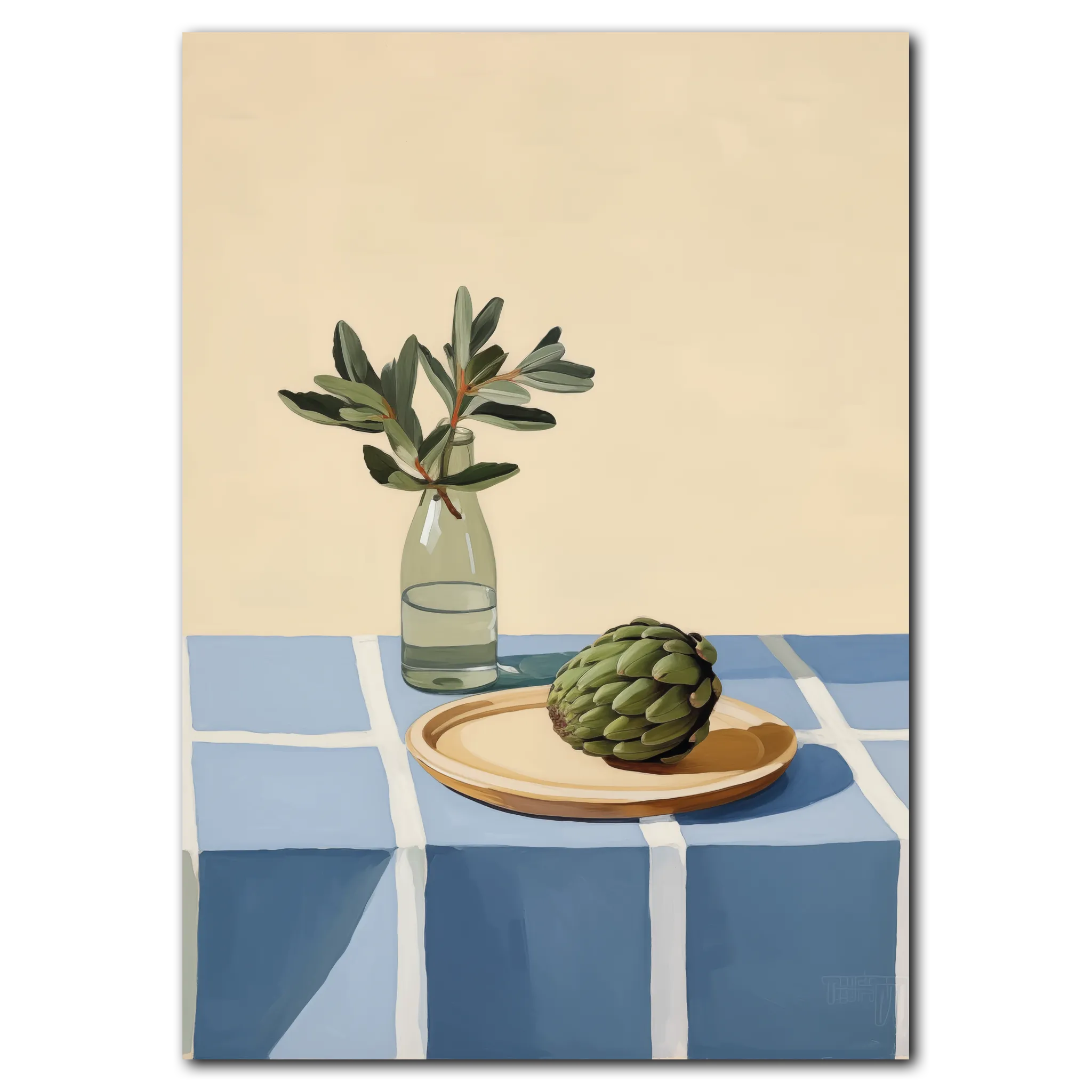 Green &and Blue Harmony Plakat 21x30 cm (A4) / Sort egetræ