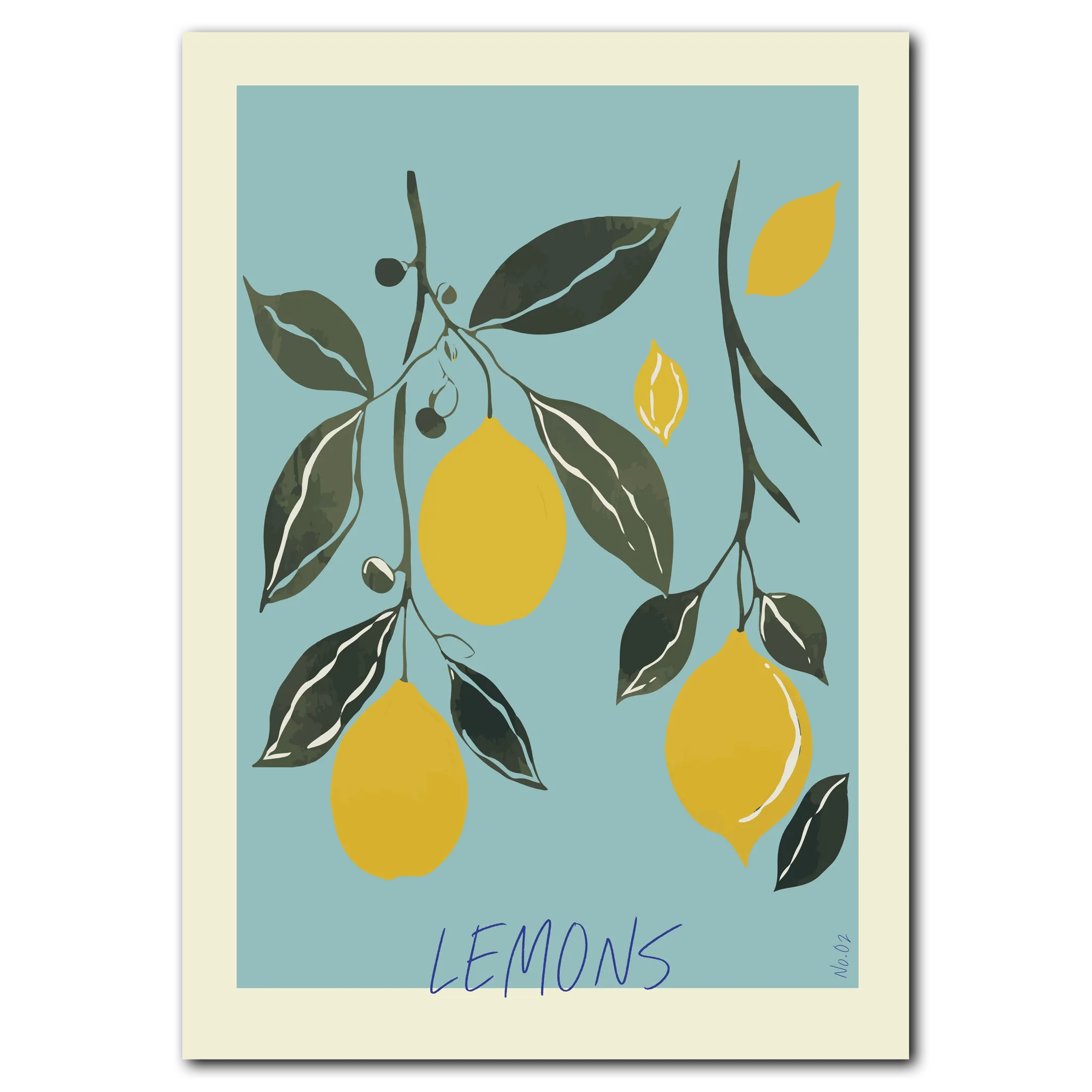 Lemons Plakat 21x30 cm (A4) / Egetræ