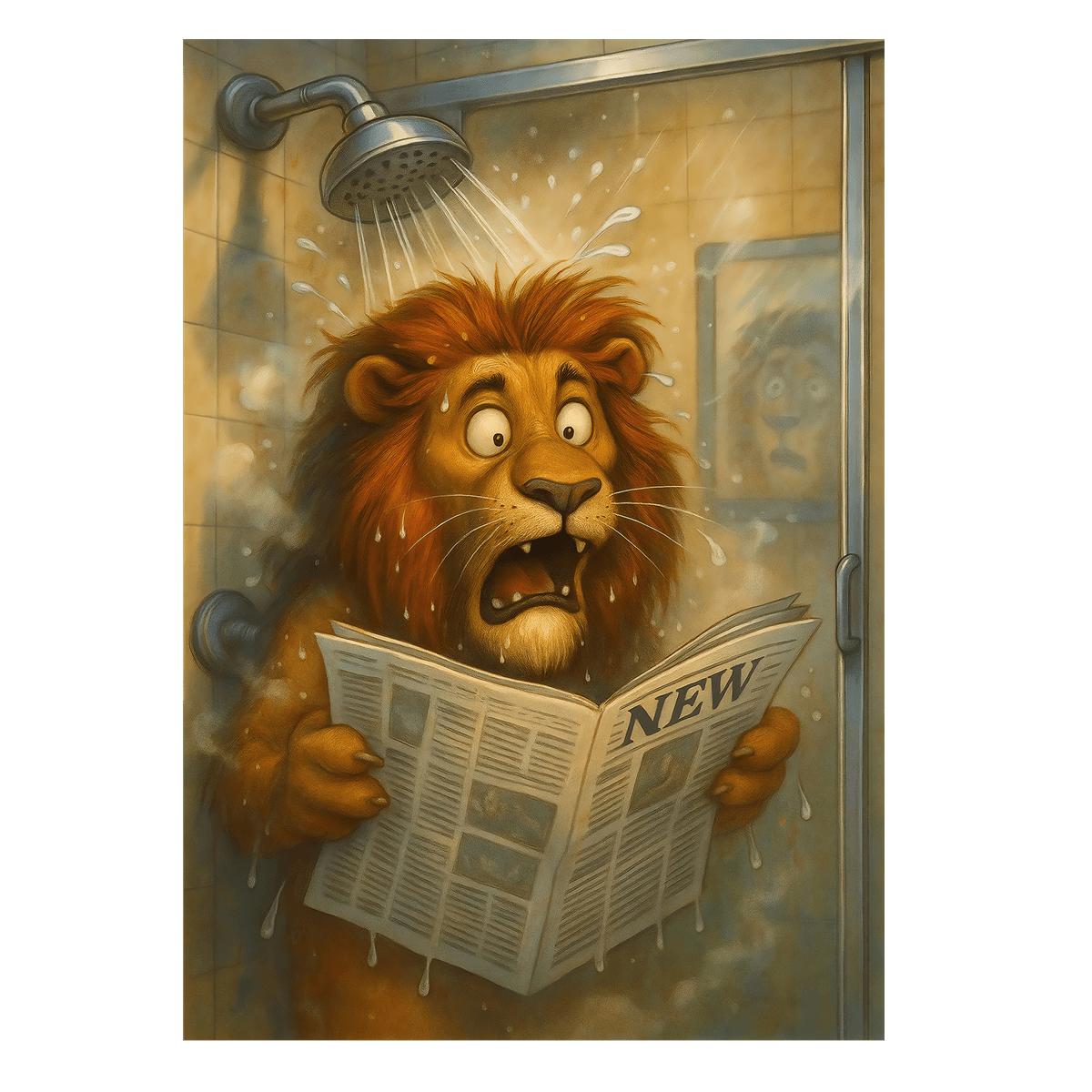 Morgenchok Løve Plakat 21x30 cm (A4) / Ingen ramme