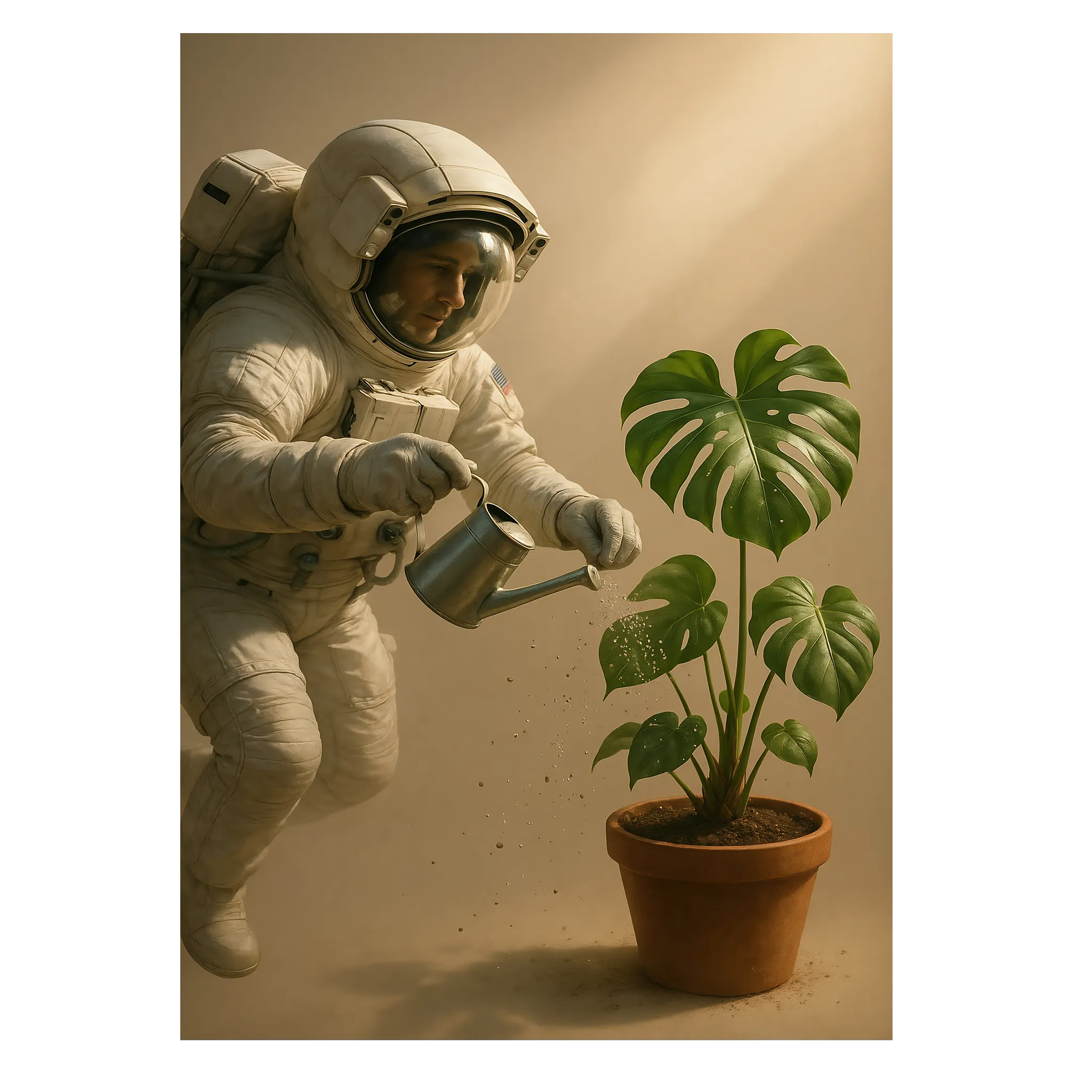 Astronaut monstera plakat 21x30 cm (A4) / Ingen ramme
