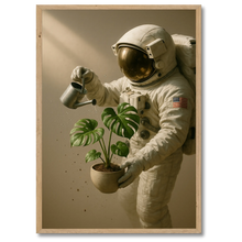 Indlæs billede til gallerivisning Astronaut plante plakat Plakana 21x30 cm (A4) Egetræ
