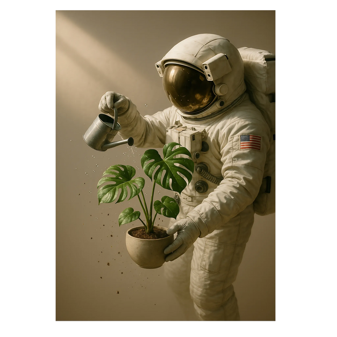 Astronaut plante plakat Plakana 21x30 cm (A4) Ingen ramme