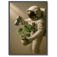 Indlæs billede til gallerivisning Astronaut plante plakat Plakana 21x30 cm (A4) Sort egetræ

