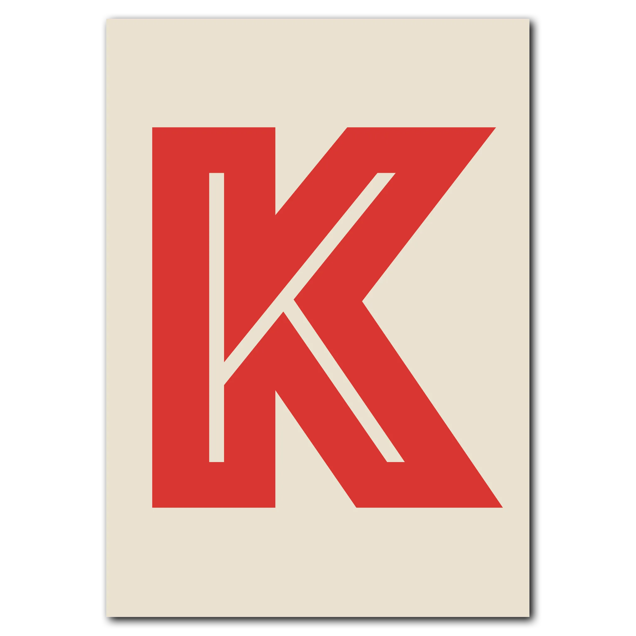 K Plakat 42x60 (A2) / Mørk egetræ