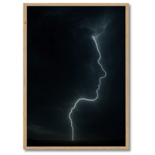 Indlæs billede til gallerivisning Lightning Face plakat Plakana 21x30 cm (A4) Egetræ
