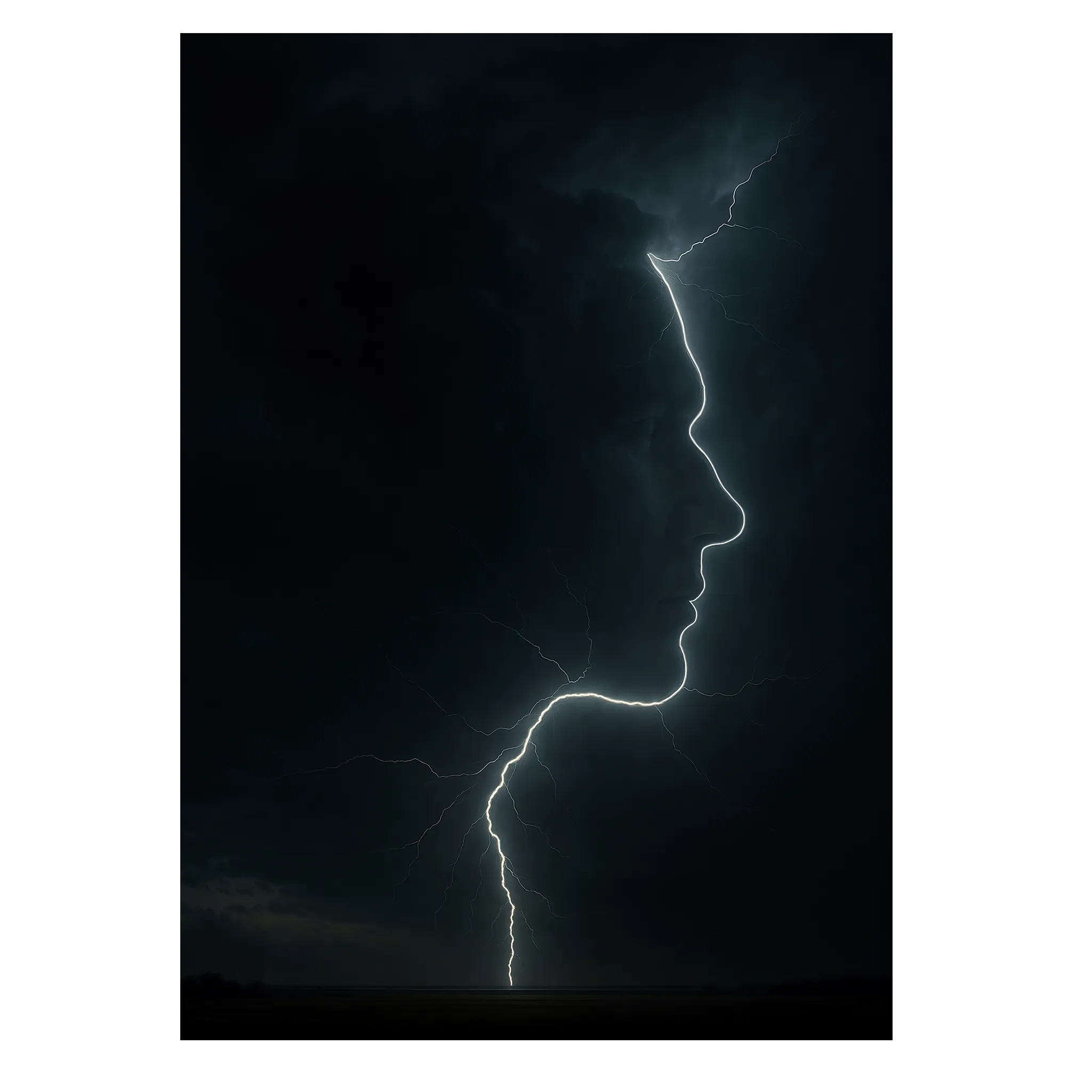 Lightning Face plakat 21x30 cm (A4) / Ingen ramme