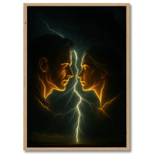 Indlæs billede til gallerivisning Lightning Kiss plakat Plakana 21x30 cm (A4) Egetræ
