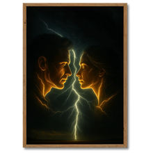 Indlæs billede til gallerivisning Lightning Kiss plakat Plakana 21x30 cm (A4) Mørk egetræ
