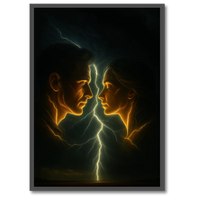 Indlæs billede til gallerivisning Lightning Kiss plakat Plakana 21x30 cm (A4) Sort egetræ

