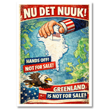 Indlæs billede til gallerivisning Nu det Nuuk! Greenland is not for sale Plakana 21x30 cm (A4) Hvid Egetræ
