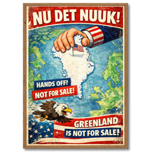 Indlæs billede til gallerivisning Nu det Nuuk! Greenland is not for sale Plakana 21x30 cm (A4) Mørk egetræ
