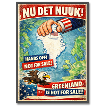 Indlæs billede til gallerivisning Nu det Nuuk! Greenland is not for sale Plakana 21x30 cm (A4) Sort egetræ
