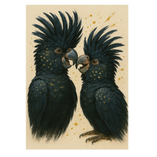 Indlæs billede til gallerivisning Sorte kakaduer plakat Plakana 21x30 cm (A4) Ingen ramme
